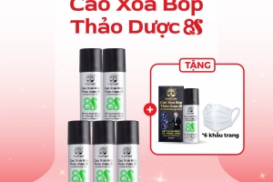 (Mua 5 Chai Tặng 1 Cao và 6 Khẩu Trang) - CAO XOA BÓP THẢO DƯỢC 8S HỖ TRỢ GIẢM ĐAU NHỨC CƠ XƯƠNG KHỚP  - PHIÊN BẢN MỚI CHAI NHÔM